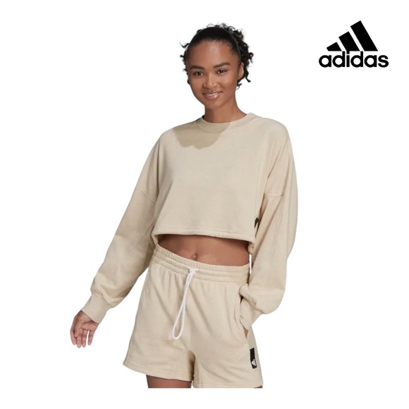 NWT Women’s adidas Sportswear Studio Lounge Summer Crew Sweatshirt - Picture 3 of 12